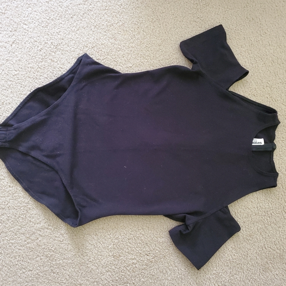 Black cold shoulder Body Suit Size L